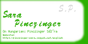 sara pinczinger business card